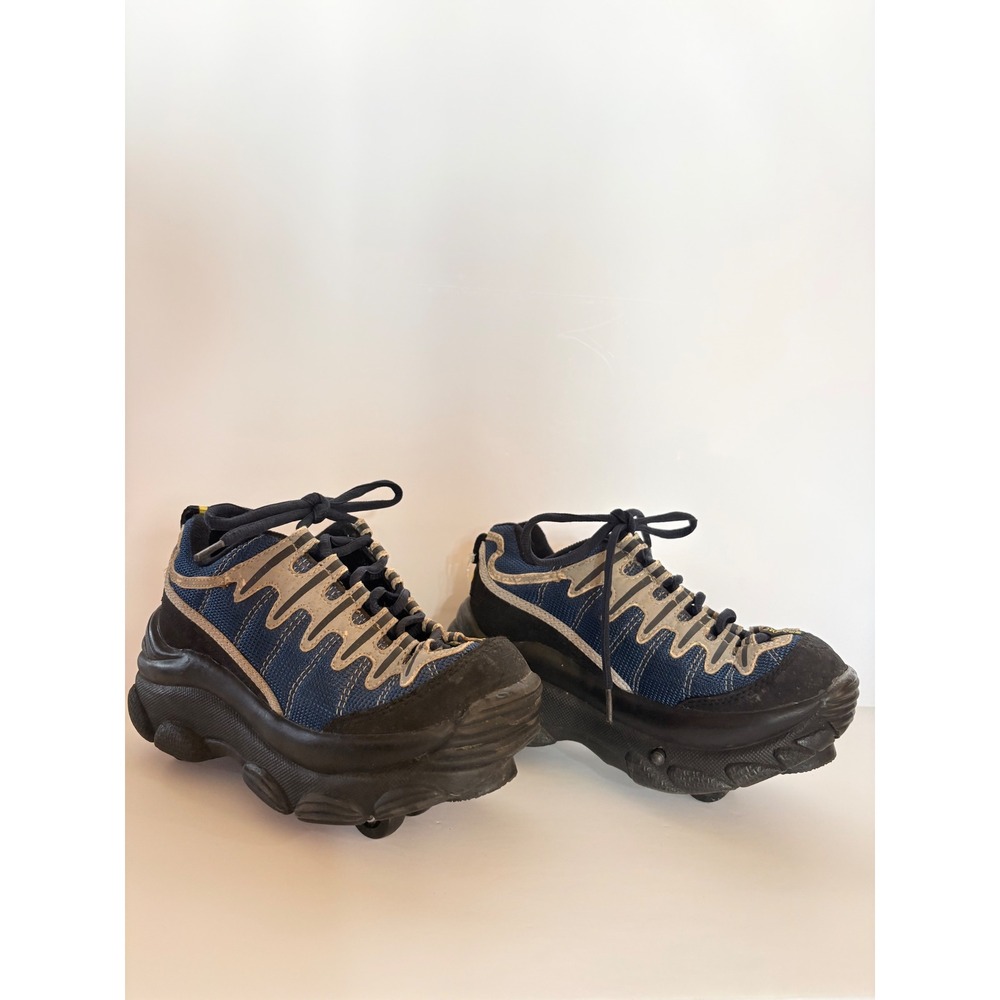 Oxygen Rollershoes Kids Size 3 Navy Blue Retractable Wheel Platform Sneakers Y2K